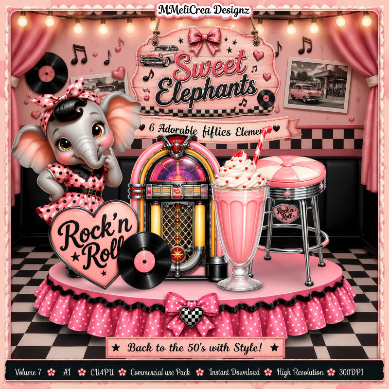 (image for) AI CU - VOL.7 - Sweet Elephants (CU4PU/PNG/PACK)